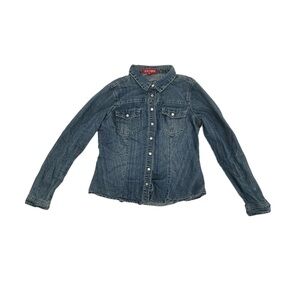 XXI Premium Denim Long Sleeve Jean Shirt Size Medium Girl’s